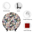 thumbnail image 4 of Yiaed Rose Flowers Print Bone China Decorative Plate Ceramic Dinner Plates Art Crafts with Display Stand-8in, 4 of 6