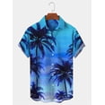 thumbnail image 4 of Camisa de hombre Camisa hawaiana de verano Estampados gráficos Palmera Vuelta hacia abajo Ropa de calle de manga corta con botones Ropa estampada, 4 of 4