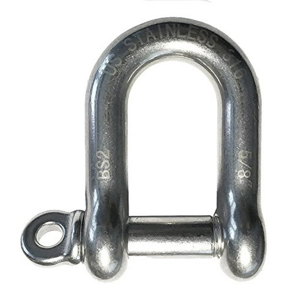Stainless Steel 316 D Shackle Marine Grade 5/8" (16mm) Dee Walmart