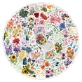 thumbnail image 1 of 100 piezas de pegatinas de flores, pegatinas de vinilo florales impermeables, calcomanías para botellas de agua, computadora portátil, álbumes de recortes, diario, 1 of 5