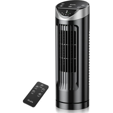 Grelife 16" Quiet Oscillating Tower Fan with Remote - 26dB Ultra Quiet, 3 Speed Modes, 8H Timer, 90° Wide Angle, 27ft/s Airflow, Portable Desk Table Fan for Bedroom, Office, Home (Black)