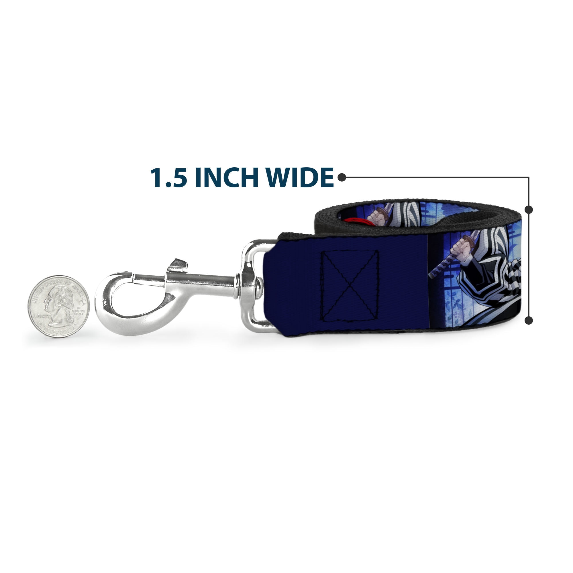 Aniplex of America Pet Leash, Dog Leash, Demon Slayer Obanai Iguro Pose and Title Logo, 6 Feet Long 1.0 Inch Wide