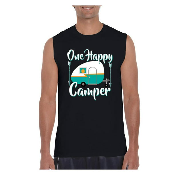 Mom's Favorite - Mens ONE HAPPY CAMPER Ultra Cotton Sleeveless T-Shirt ...