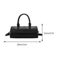 thumbnail image 4 of Bolso bandolera casual bolso monederos mujer gran capacidad PU negro sólido, 4 of 8