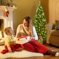 thumbnail image 4 of Patiojoy 4.5FT Pencil Christmas Tree  Hinged Artificial Slim Xmas Tree with Sturdy Metal Stand, 4 of 10