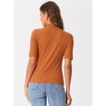 thumbnail image 3 of DARING DIVA Women's Half Sleeve Mock Turtleneck Casual Top XL Dark Orange, 3 of 6