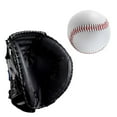 thumbnail image 4 of Guantes de receptor de béisbol Zulema Guantes de sóftbol de PU engrosados profesionales Todo negro, 4 of 8