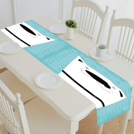 

ABPHQTO Cute Modern Dog Art Table Runner Placemat Tablecloth For Home Decor 14x72 Inch