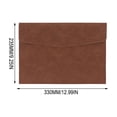 thumbnail image 3 of File Folder,Waterproof Document Pouch,Faux Leather File Organizer with Magnetic Snap for Thin A4 Document Storage,Meeting Documents Arrangement,Brown, 3 of 8