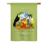 Breeze Decor BD-BV-H-117044-IP-BO-D-US18-SB H117044-BO Tou-can Never Lose Happy Hour & Drinks Beverages Impressions Decorative Vertical 28 x 40 in. Double Sided House Flag