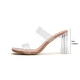 thumbnail image 5 of Wowcloth Women's French Style Square Toe High Heel Sandals with Transparent Crystal Straps – Comfortable Plus Size Solid Color Design with Thick Square Heel for Casual Fashion Wear, 5 of 8