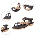 thumbnail image 6 of Rokment Womens Sparkly Rhinestones Flower Bow Beaded Orthopedic Sandals with Arch Support Comfortable Ortho Low Heels Slingback Dressy Flip Flops Beach Summer Casual Shoes Black Size 6, 6 of 7