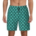 thumbnail image 2 of Picia Aquamarine Glitter pattern Mens Swim Trunks with Compression Liner Stretch Beach Shorts Quick Dry with Zipper Pockets No-Chafing Board Shorts-3X-Large, 2 of 9