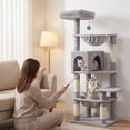 thumbnail image 3 of PAWZ Road 49 in Cat Tree for Medium Cats, Multi Level Tower with Two Hammocks, Condo and 4 Sisal Scratching Posts, Gray, 3 of 13