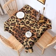 thumbnail image 2 of Orange and Brown Leopard Pattern Square Tablecloth,Waterproof Square Table Cover,Wipeable Spillproof Washable Table Cover for Home Kitchen Party Decor 60"x60"(152x152cm), 2 of 6