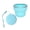 Blue, variant on Collapsible Silicone Travel Cup with Stainless Steel Rim, Food-Grade Material for and Cold Drinks, Fun Ice Cream Cone Design for Kids and Adults