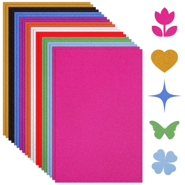 OUNONA Glitter Cardstock Paper Multi Color Mixed Sheets for Crafts Office Use and Tear Resistant