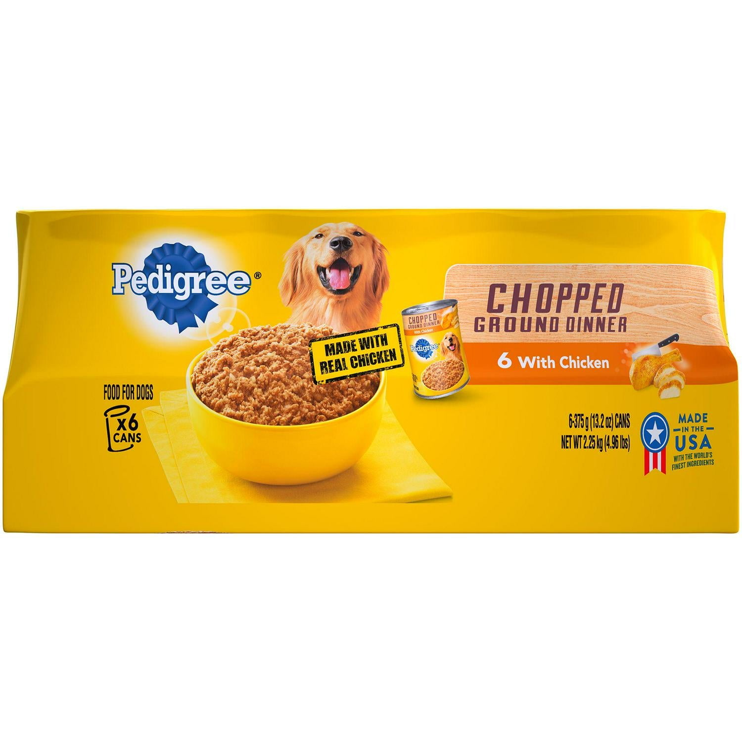 Pedigree Adult Minced Chicken Wet Dog Food, 13.2 oz. Can, Pack of 6