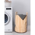 thumbnail image 3 of Abstract Laundry Bag, Broken Line Shaped Vertical Dots Pattern Abstract Geometrical Stripes, Basket with Handles Drawstring Closure for Laundromats, 13" x 19", Champagne and White, by Ambesonne, 3 of 4