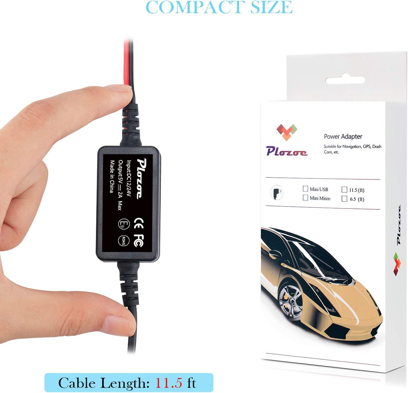 Kit de Câblage pour Caméra de Tableau de Bord de Voiture, MoreChioce  12V-24V vers 5V 2A Kit de Câbles Dashcam Kit de Câble USB pour Chargeur de  Caméra