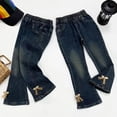 thumbnail image 2 of Hpgjzj 3-7 Years Toddler Girl's High Waisted Bow Front Bell Bottom Jeans Flare Leg Denim Pants 2024, 2 of 3