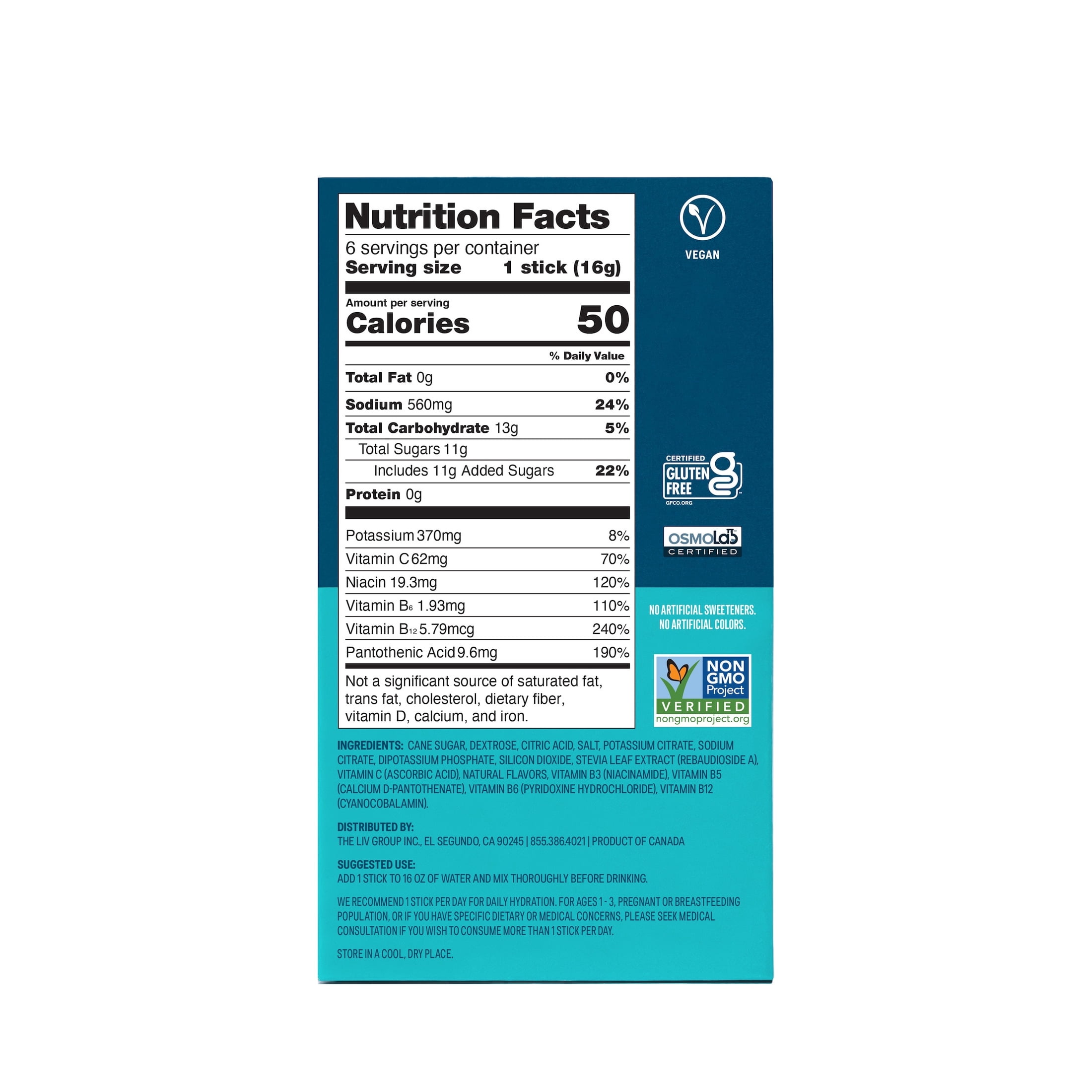 Liquid I.V.® Lemon Lime Hydration Multiplier® Powdered Electrolyte Drink Mix, 6 Count Packets