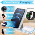 thumbnail image 5 of AOKESI Wireless Charging Station, 3 in 1 Wireless Charger with 18W Adapter, 15W Fast Wireless Charging Dock Fit for iPhone 15 14 13 12 11 Pro Max Plus, iWatch 8 7 6 5 4 3, AirPods 3 2 Pro, White, 5 of 6