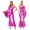 Hot Pink, variant on Aislor Women 70s Disco Costume Adult Retro Hippie Jumpsuit One Shoulder Flare Sleeve Wide Leg Romper Gold S