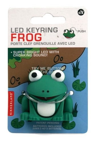 FROG Key Chain with Super Bright Blue LED light & Ribbit Sound! 