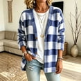 thumbnail image 4 of Perfectbot Women's Plaid Soft Fleece Cardigan Jacket Button Down Fuzzy Sherpa Warm Outerwear for Fall & Winter, 4 of 8