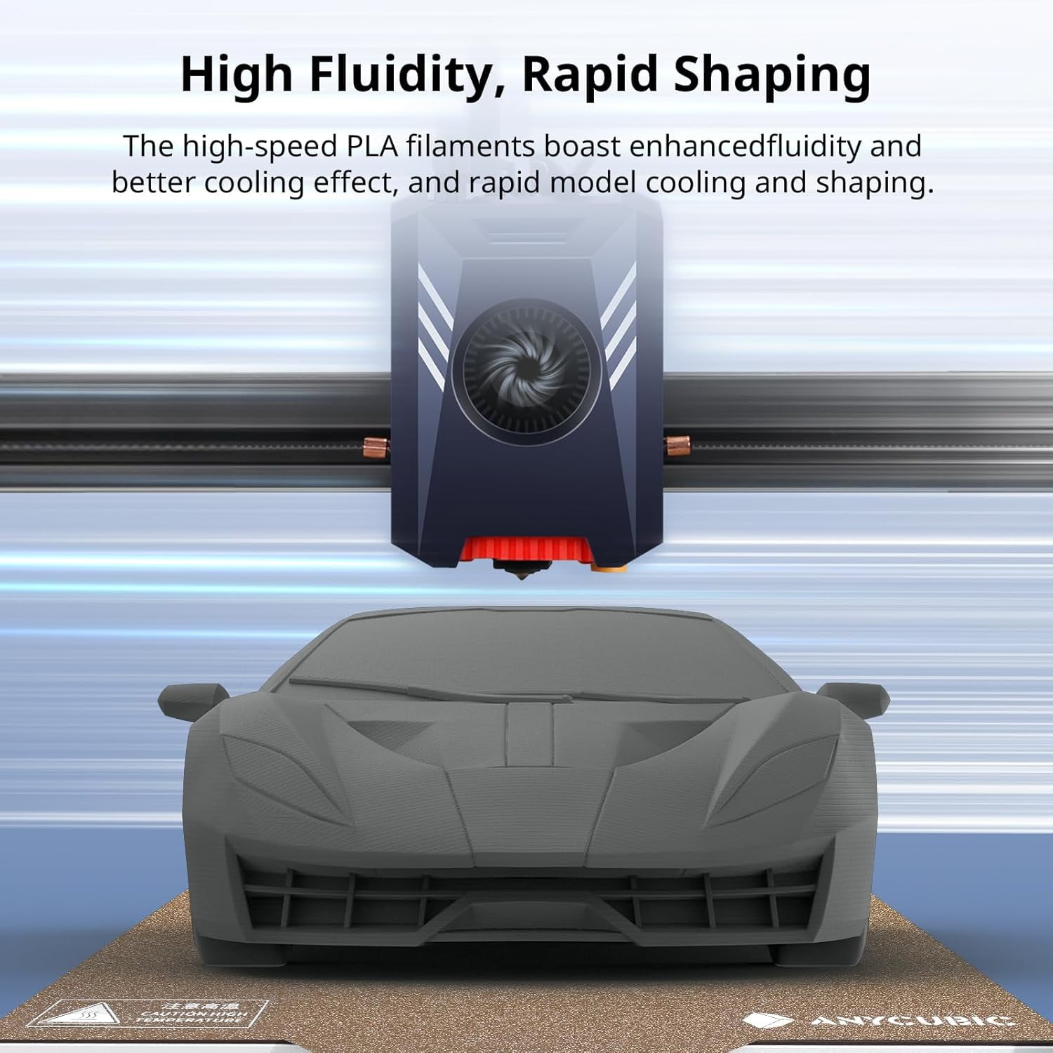 High Speed 3D Printer Filament Bundle, Rapid PLA Filament 1.75mm with High Print Quality and Dimensional Accuracy, 1KG Reusable Spool, Includes Black, White, Blue, and Red (4KG Total)