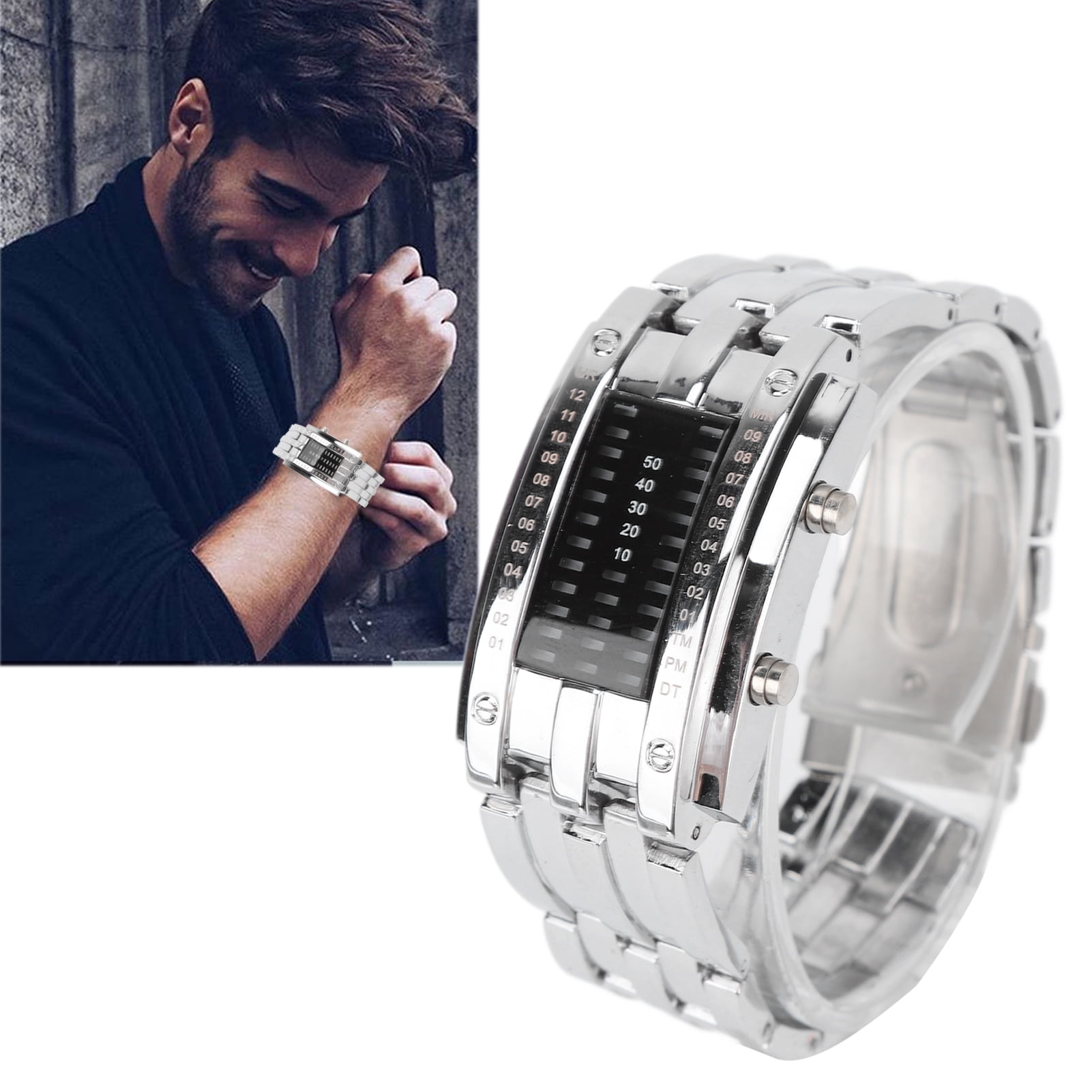 Wrist Watch Binary Matrix Watch Binary Matrix Blue LED Digital