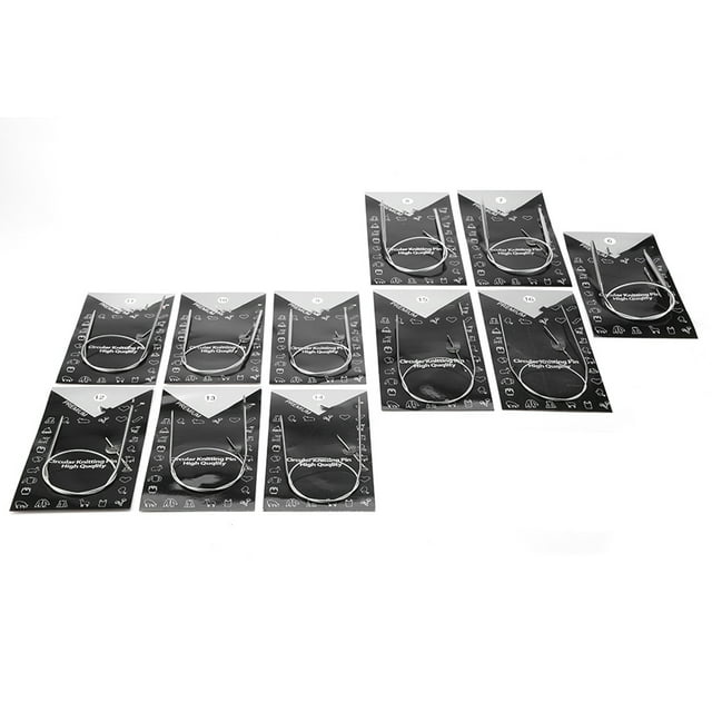 Juego De Agujas De Tejer Circulares, 11 Piezas De Acero Inoxidable, Kit De Herramientas Para Tejer Suéteres Hechos A Mano, Suéter, Sombrero, Bufanda, Guantes