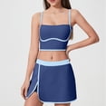 thumbnail image 2 of Sentmoon Tenues pour Femmes Ensembles 2 Pcs Robe de Vacances Bretelles Spaghetti à Blocs de Couleur Robe Bohème Col en V Sans Manches Coupe Ample Robe de Style Professionnel Décontracté pour Femmes Sorties pour Mamans Quotidien et Décontracté m, 2 of 9