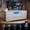 White, variant on Tydimor TV Cabinet Stands for TVs up to 65", Entertainment Center with Outlet & LED, Media Console Table with 9 Drawers for Living Room, Black