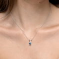 thumbnail image 3 of Angara Necklace - Natural Swiss Blue Topaz Solitaire Pendant Necklace with Diamond in 14K Rose Gold for Women | November Birthstone, Birthday, Anniversary, Christmas, Jewelry Gift for Women, 3 of 9