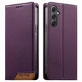 thumbnail image 1 of Funda Tipo Cartera de Cuero Sintético para Samsung Galaxy A35 Bloqueo RFID, con Ranuras para Tarjetas y Bolsillo para Efectivo, Cierre Magnético Fuerte Morado, 1 of 6
