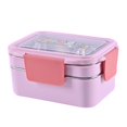 thumbnail image 2 of jifeng Boîte Bento Multifonctionnelle en Acier Inoxydable à 2 Couches, 2 Compartiments Grande Capacité Rose, 2 of 9