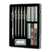 Mr. Pen - Metal Mechanical Pencil Set with Lead and Eraser Refills, 5 Sizes, 0.3, 0.5, 0.7, 0.9, 2mm, Silver