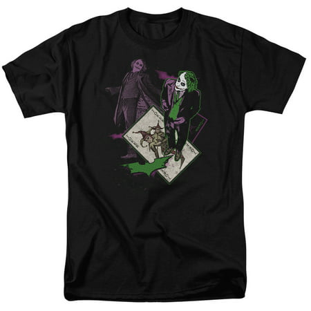 dark knight movie joker heath ledger with wild card adult t-shirt tee
