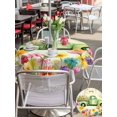 thumbnail image 5 of Outdoor Tablecloth with Umbrella Hole for Patio/Picnic/Party/Camping, Spring Floral Waterproof Table Cloth Round Cover Washable, Green Country Truck Pastoral Botanical Vintage (Dia 54"), 5 of 8