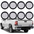 thumbnail image 6 of 8pcs White 12-LED 4" Round Reverse Backup Tail Light Grommet Wiring Plug Kit for Truck Trailer RV UTE UTV, 6 of 6