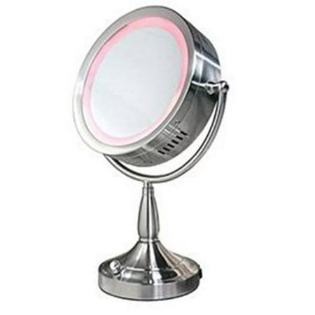 Zadro RDV68 Double-Sided Lighted 1X-8X - Satin Nickel Mirror