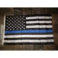 thumbnail image 2 of 3x5 Embroidered Sewn USA Police Thin Blue Line 300D Nylon Flag 3'x5' Made in USA, 2 of 7