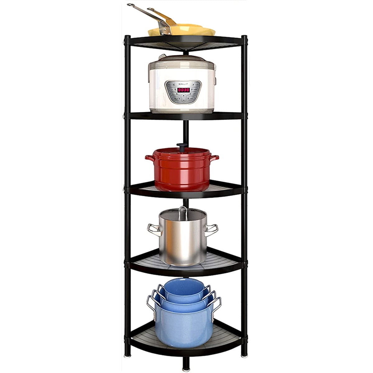 Corner Shelf Kitchen Height Adjustable Storage Rack Countertop Pot