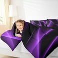 thumbnail image 4 of Manfei Purple Wave Ribbon Queen Comforter Set,Geometric Geometric Lines Bedding Sets,Minimalist Stripes Aesthetic Bedding Comforter Set,Breathable Room Decor Reversible,3 Pieces, 4 of 8