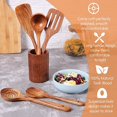 thumbnail image 3 of Wooden Spoons For Cooking 6 Pack Wooden Utensils For Kitchen Natural Teak Wooden Gift, 3 of 5