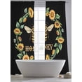 thumbnail image 5 of Black Sunflowers Bees Sheer Curtains 96 Inch Length 2 Panels Set Window Treatments, Farmhouse Honey Floral Rings Rod Pocket Semi Curtains for Living Room/Bedroom/Kitchen Décor, 104"W x 96"L, 5 of 7