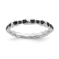thumbnail image 1 of Sterling Silver Stackable Expressions Black & White Diamond Ring - Size 8, 1 of 3
