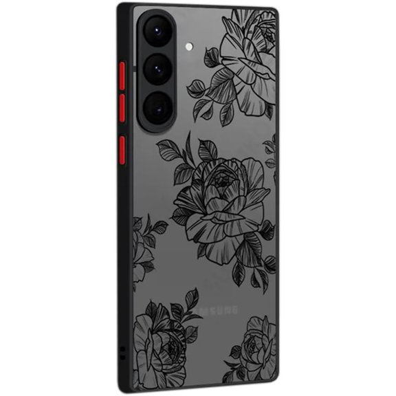 Compatible with Galaxy A54 5G Case Screen Protector & Camera Protector Slim Thin Frosted Matte PC Back & Soft TPU Bumper Shockproof Protective Cover Phone Case for Samsung Galaxy A54 5G-Rose